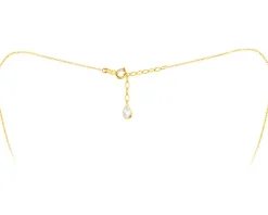 Złoty naszyjnik z cyrkonią, ankier - skrzydło