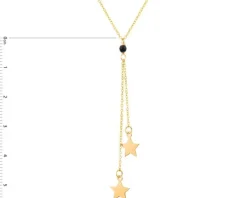 Złoty naszyjnik z cyrkonią , ankier - gwiazdy