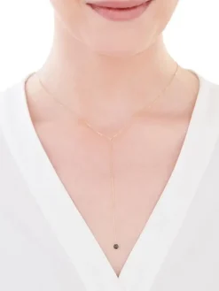 Złoty naszyjnik z cyrkonią, ankier