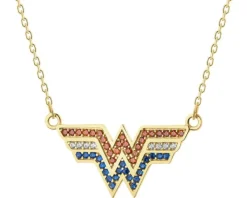 Złoty naszyjnik z cyrkoniami - DC, Wonder Woman, Warner Bros. Discovery