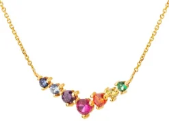 Złoty naszyjnik z cyrkoniami, ankier