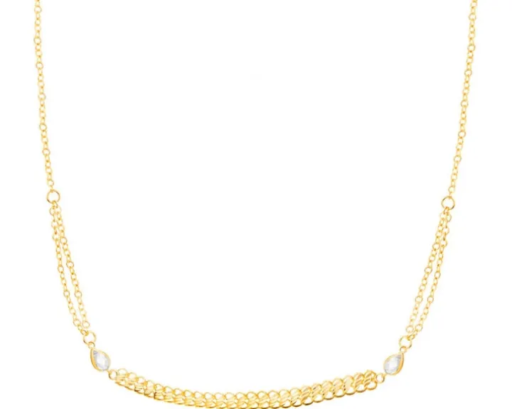 Złoty naszyjnik z cyrkoniami, ankier