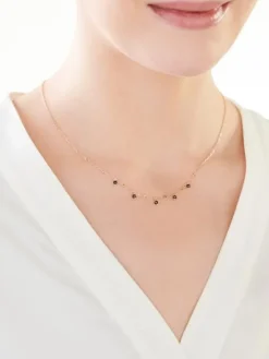 Złoty naszyjnik z cyrkoniami, ankier - kulki