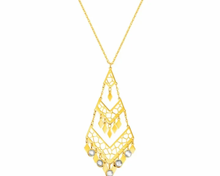 Złoty naszyjnik z cyrkoniami