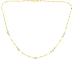 Złoty naszyjnik z cyrkoniami, ankier