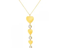 Złoty naszyjnik z cyrkoniami - serca