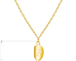 Złoty naszyjnik z cyrkoniami, ankier - maska