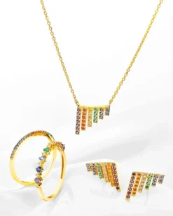 Złoty naszyjnik z cyrkoniami, ankier