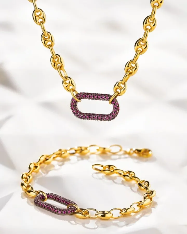 Złoty naszyjnik z cyrkoniami