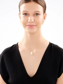 Złoty naszyjnik z cyrkoniami - łezka