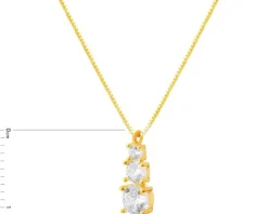 Złoty naszyjnik z cyrkoniami, kostka