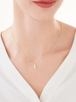 Złoty naszyjnik z cyrkoniami, kostka