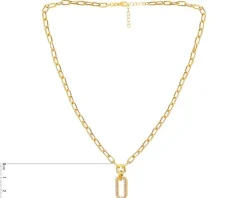 Złoty naszyjnik z cyrkoniami - paper clip