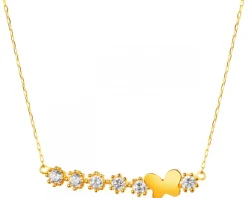 Złoty naszyjnik z cyrkoniami - motyl