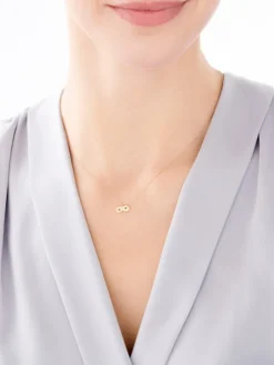 Złoty naszyjnik z cyrkoniami, ankier - nieskończoność