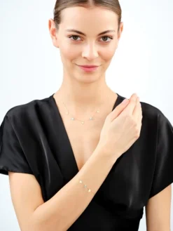 Złoty naszyjnik z cyrkoniami - serca