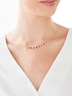 Złoty naszyjnik z cyrkoniami - rozeta