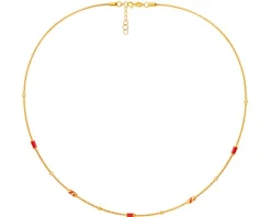 Złoty naszyjnik z emalią