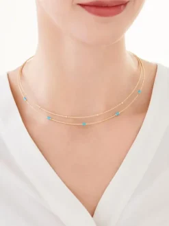 Złoty naszyjnik z emalią