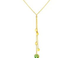 Złoty naszyjnik z emalią , ankier - drzewko, koła