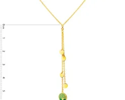 Złoty naszyjnik z emalią , ankier - drzewko, koła