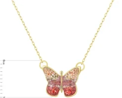 Złoty naszyjnik z emalią - motyl