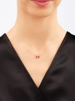 Złoty naszyjnik z emalią - motyl