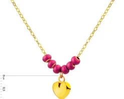 Złoty naszyjnik z emalią - serce