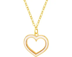 Złoty naszyjnik z emalią - serce