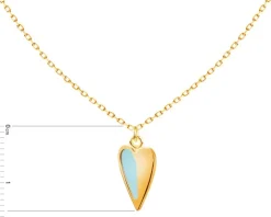 Złoty naszyjnik z emalią, ankier - serce