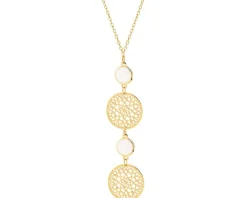 Złoty naszyjnik z emalią, ankier - rozety