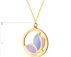 Złoty naszyjnik z emalią, ankier