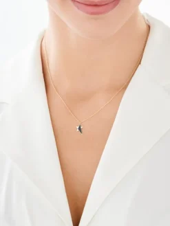 Złoty naszyjnik z emalią, ankier - gwiazda