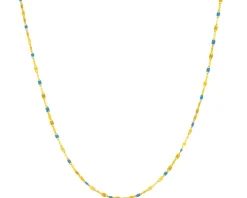 Złoty naszyjnik z emalią, skręcone blaszki