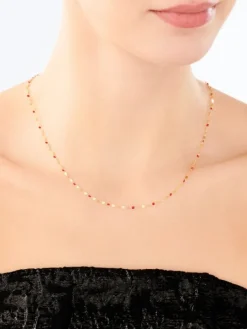 Złoty naszyjnik z emalią, skręcone blaszki