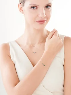 Złoty naszyjnik z hematytami, ankier - serce