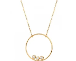 Złoty naszyjnik z kółkiem i cyrkoniami
