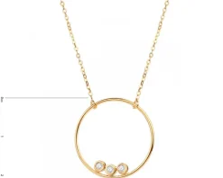 Złoty naszyjnik z kółkiem i cyrkoniami