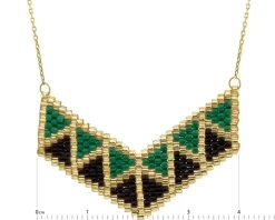 Złoty naszyjnik z koralikami