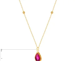 Złoty naszyjnik z kryształem syntetycznym