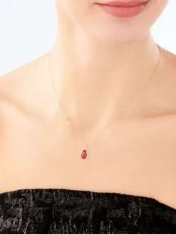 Złoty naszyjnik z kryształem syntetycznym