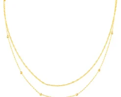 Złoty naszyjnik z kulkami - skręcone blaszki, singapurka