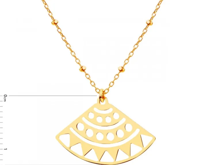 Złoty naszyjnik z kulkami, ankier - wachlarz