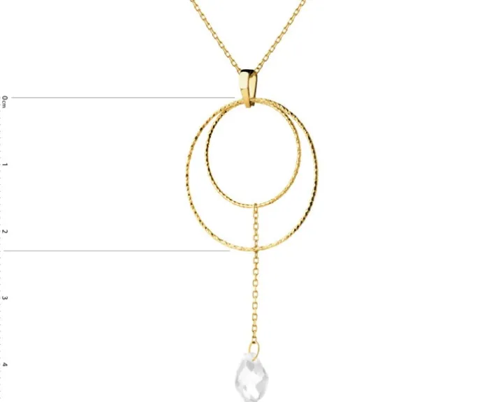 Złoty naszyjnik z kwarcem