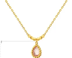 Złoty naszyjnik z kwarcem