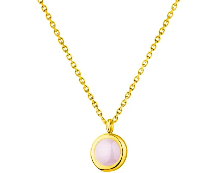 Złoty naszyjnik z kwarcem