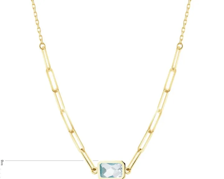 Złoty naszyjnik z kwarcem