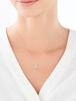 Złoty naszyjnik z kwarcem i cyrkonią