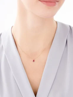 Złoty naszyjnik z kwarcem syntetycznym, ankier