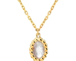 Złoty naszyjnik z labradorytem, ankier